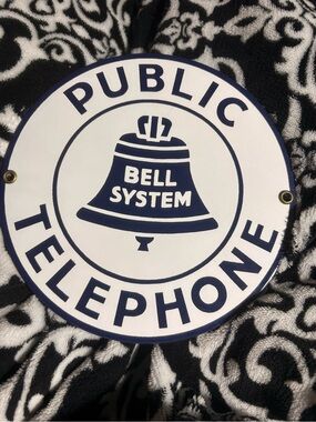 Bell System Public Telephone Decorative Porcelain Wall Sign